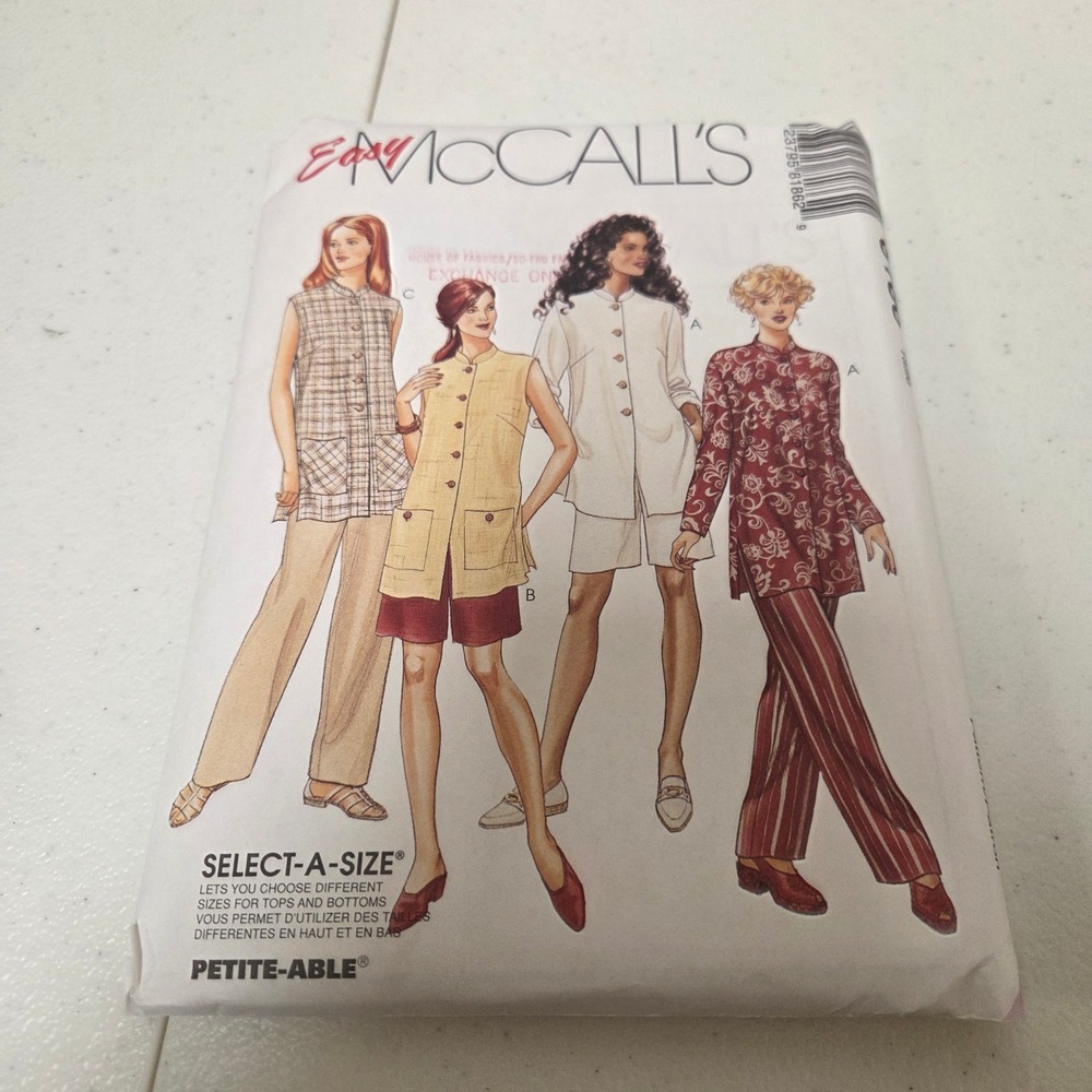 McCalls 8186 Vintage 1996 Sewing Pattern Misses Jacket Pants Shorts Size 8-24